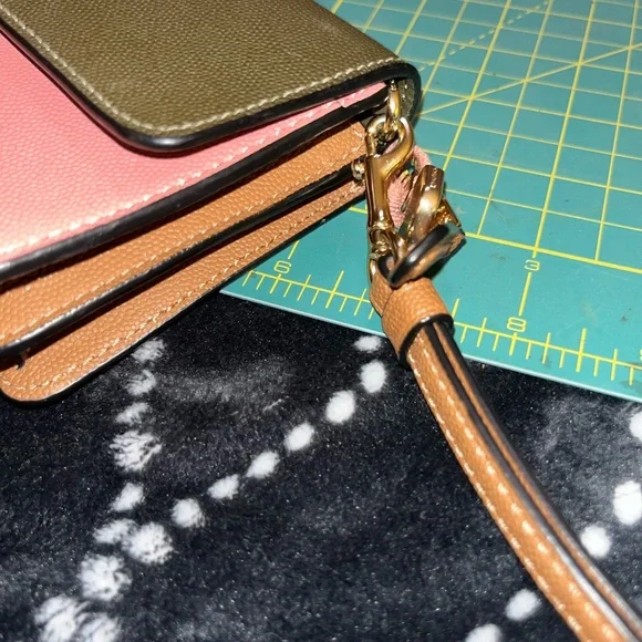 Coach Pink and Green Wristlet Clutch - Picture 3 of 8